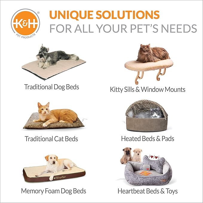 K&H Pet Products Heated Cat Bed for Large Cats, Thermo-Kitty Mod Dream Pod Heated Cat Cave Tent House Bed for Indoor, Warming, Washable Cushion, Waterproof Heater, Safety Listed - 22in Round Green