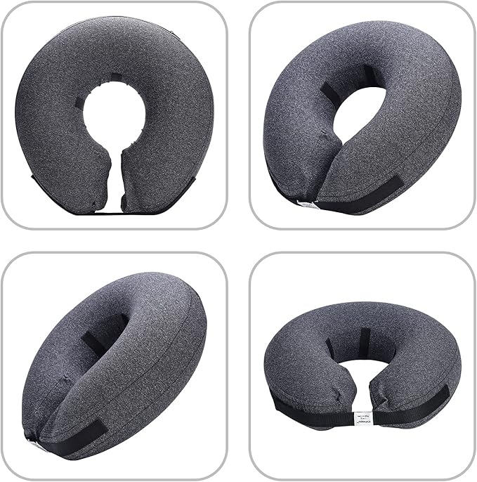 Katoggy Inflatable Dog Recovery Collar,Soft Blow-up Protective Recovery Dog Cone,Pet Donut Cone Collar,Comfy Elizabethan Collar After Surgery for Medium Dog to Prevent from Biting & Scratching,Small