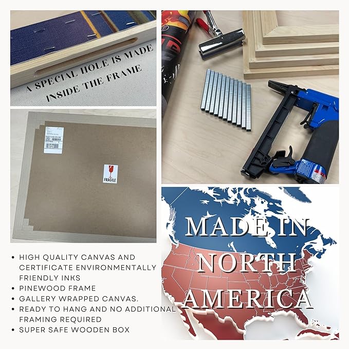Nature Wall Art Prints - Ocean Forest Mountain Lake Canvas Landscapes - Small to Extra Large Living Room Bedroom Kitchen Bathroom Décor (Pine Trees in Fog, 31L" x 47W" - 3 Panels)