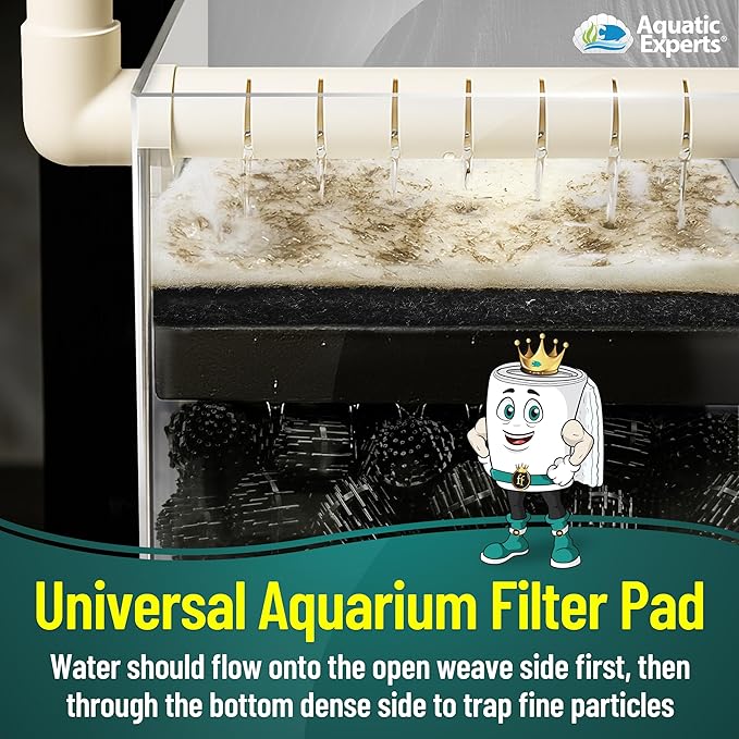 Aquatic Experts Aquarium Filter Floss for Fish Tank Filters - FilterFirst Aquarium Filter Pad - Media Roll for Crystal Clear Water, 3/4" - 1" Thick (12 Inch Wide, 72 Inch Long)