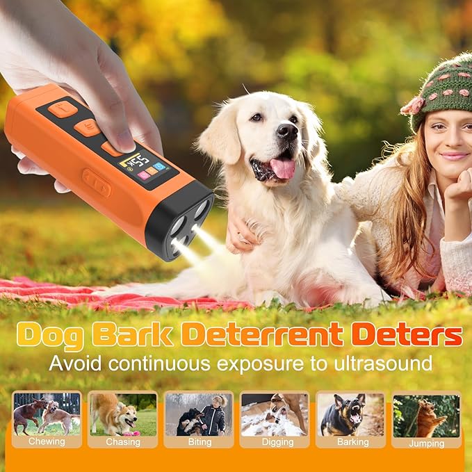Dog Bark Deterrent Device, 2025 Anti Barking Device for Dogs 65FT Far Ultrasound Dog Bark Deterrent, Humane Alternative to Training Collars, Works Indoors & Outdoors - Stubborn Barking Solution