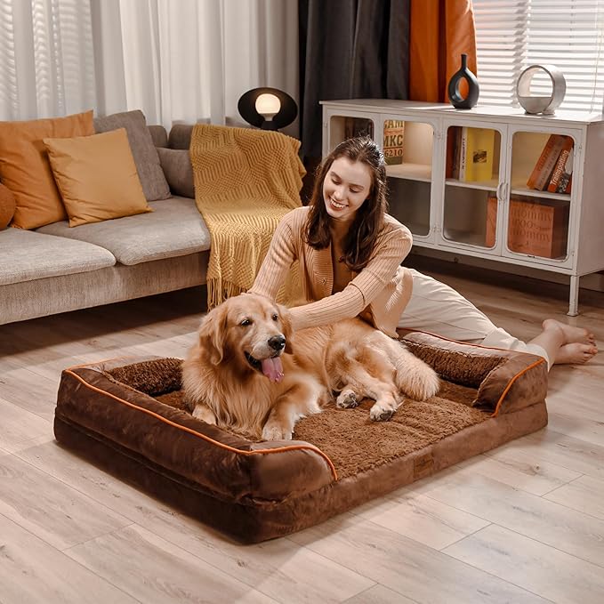 Comfort Expression Small Dog Beds Waterproof Cat Beds Orthopedic Foam Sofa Beds for Small Dogs Comfy Pet Bed with Washable Removable Cover & Non-Slip Bottom(XX-Small,Chocolate Brown)