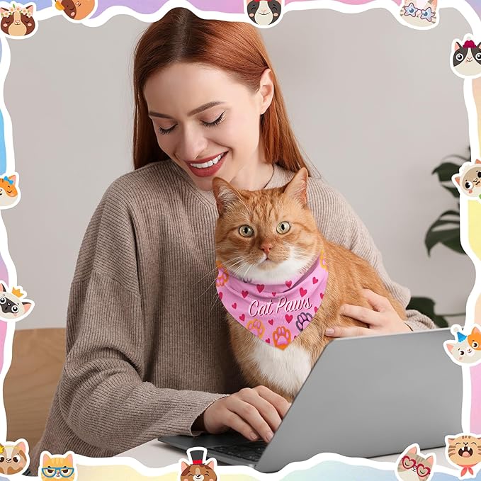 Dog Bandanas Bulk, Adjustable Cat Outfit, Pet Bibs Colorful Triangle Scarf Pet Bandanas for Medium Large Dogs Birthday Costume Decoration (30PCS_Stylish)