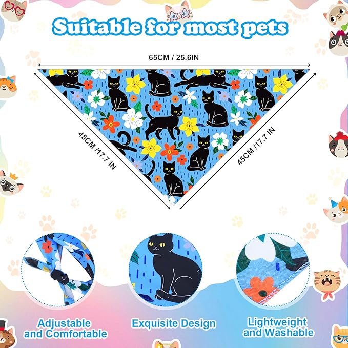 Dog Bandanas Bulk, Adjustable Cat Outfit, Pet Bibs Colorful Triangle Scarf Pet Bandanas for Medium Large Dogs Birthday Costume Decoration (30PCS_Stylish)