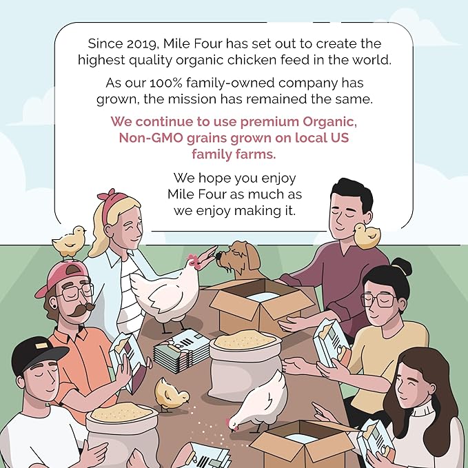Organic Chicken Feed – Layer Mash, Non-GMO, USA Grown, 16% Protein, Corn-Free, Soy-Free, Non-Medicated Feed for Chickens, 46 lbs