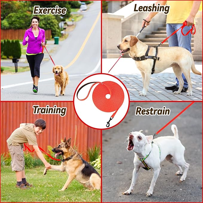 lynxking Dog Training Leash Long Obedience Recall Agility Leash 15ft 30ft 50ft Tracking Lead Perfect for Training Play Camping and Backyard