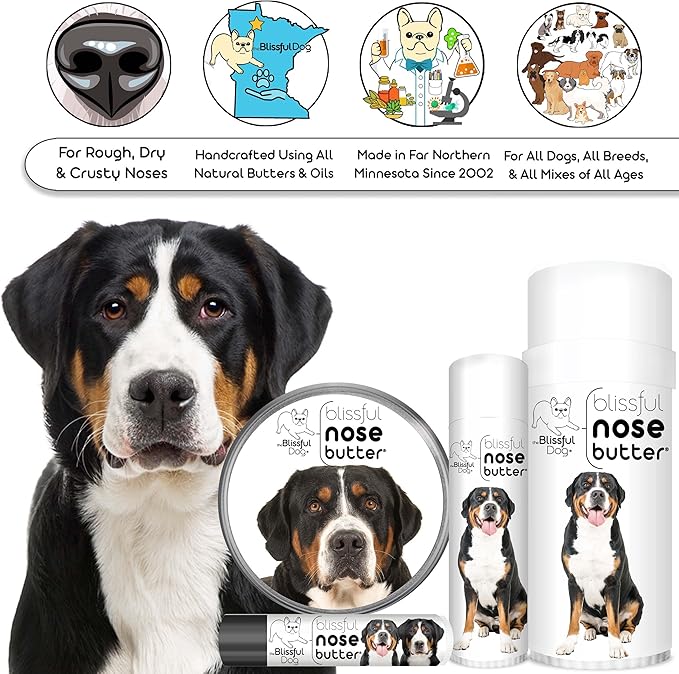 The Blissful Dog Greater Swiss Mountain Dog Unscented Nose Butter - Dog Nose Butter, 0.50 Ounce