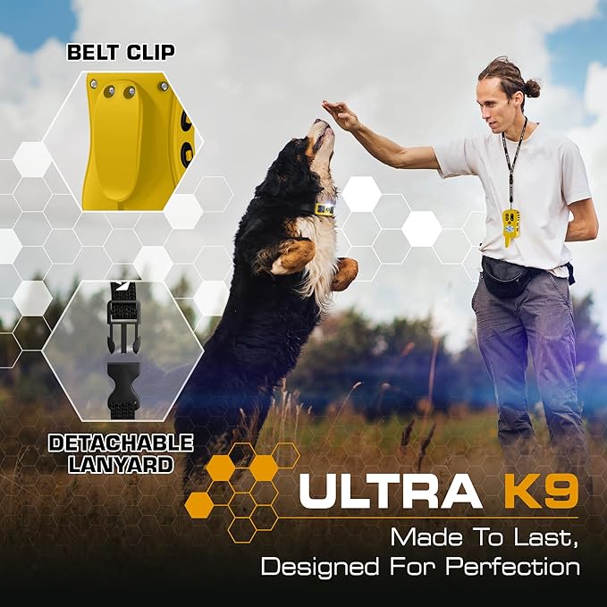 INVIROX E Collar for Dog [Ultra K9] 124 Training Levels, 4 Powerful Modes with Night-Light and ¾ Mile Range 100% Safe Dog Training Collar for Large Dogs IP67 Waterproof