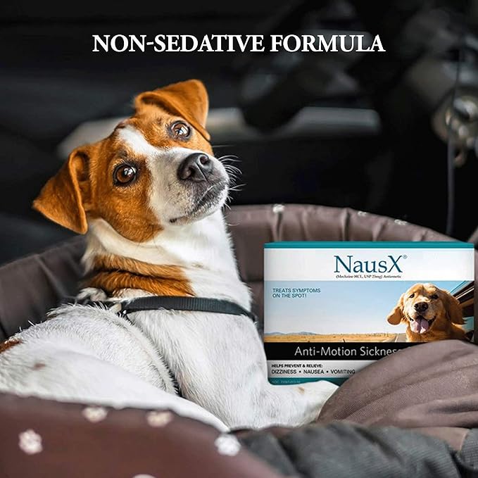 Anti-Motion Sickness and Nausea Relief for Large Breed Dogs, Relief for Disorientation and Dizziness, 30 Tablets