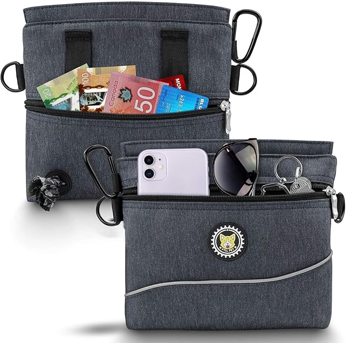 Viklluyr Dog Treat Pouch Bag with Magnetic Closure, Dog Food Carrier with Removable Inner Pocket, Perfect Dog Training Bag for Agility Training - Including Carabiner