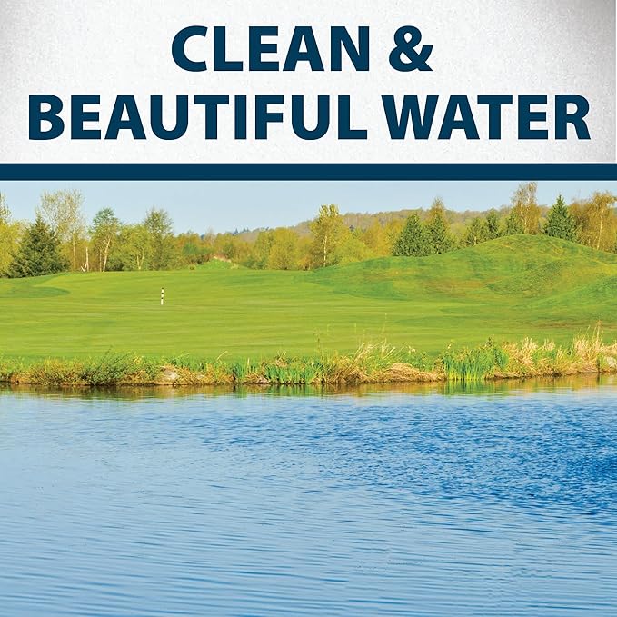 Airmax Pond Dye Plus, Nature's Blue Colorant & Natural Beneficial Bacteria, Large Pond & Lake Water Clarifier & Color Treatment, Shade Plants & Algae from Sunlight, Fish & Livestock Safe, 1 Gallon