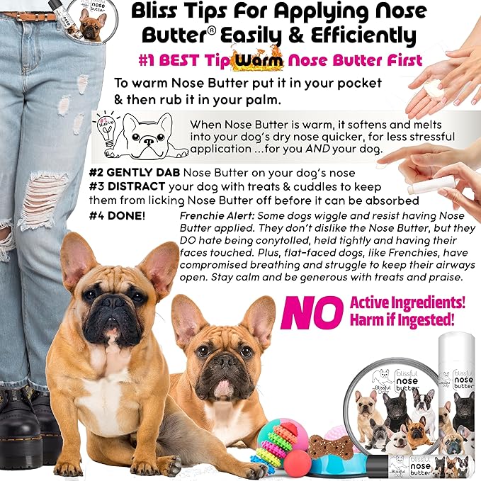 The Blissful Dog French Bulldog Black Masked Fawn Unscented Nose Butter - Dog Nose Butter, 2 Ounce