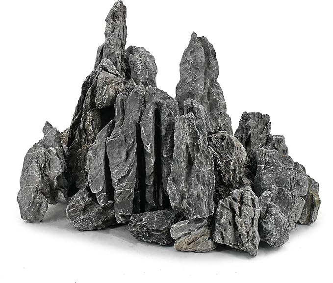 Unocho Aquarium Rocks Natural Seiryu Rock 20LB aquascape Stone for Fish Tank Aquariums Landscaping Model Tank Decoration Aquarium Miniature and Fairy Garden- 3 to 10 inches
