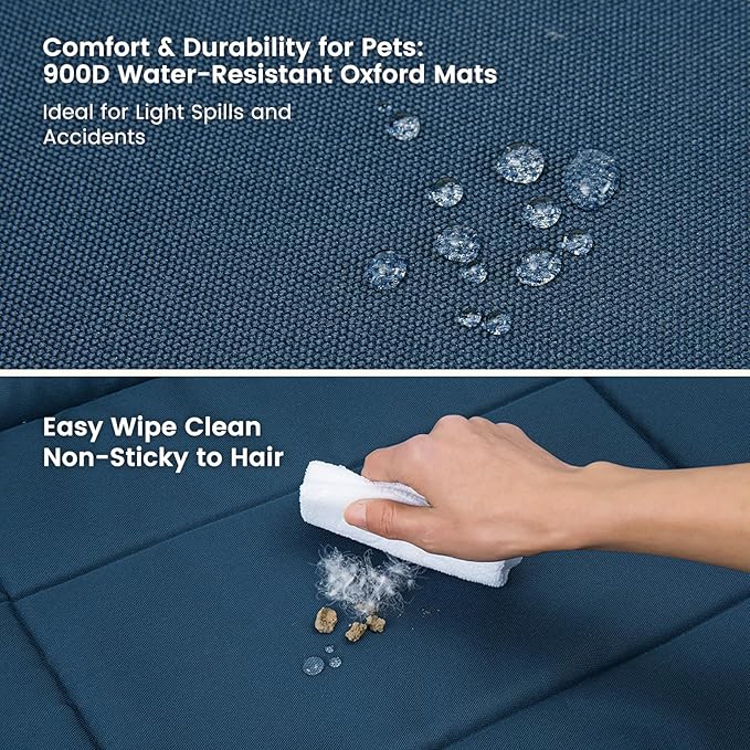 Miguel Oxford 900D Outdoor Waterproof Dog Bed for Metal Dog Crates Water-Resistant All Weather Pet Mat Durable Easy Wipe Clean Travel Indoor Outdoor Puppy Cat Crate Bed 30inch, Dark Blue