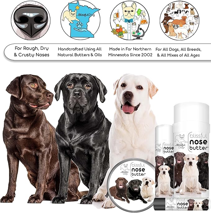 The Blissful Dog Labrador Retriever Unscented Nose Butter, 0.15-Ounce