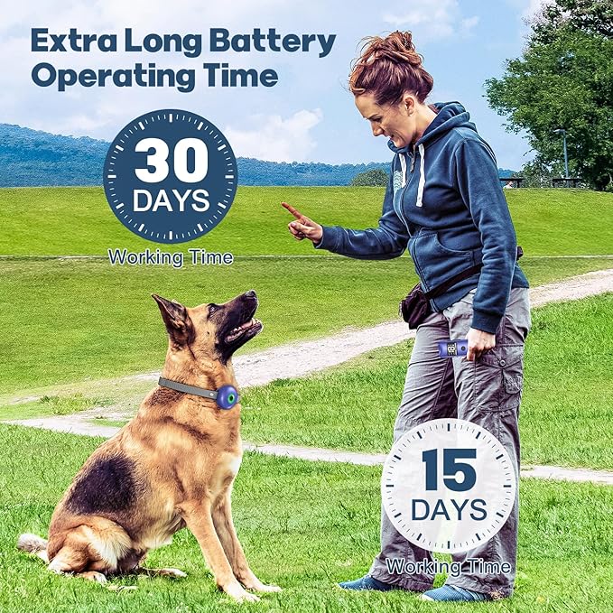 Dog Shock Collar, Dog Training Collar with Remote 2600FT, IPX7 Waterproof Rechargeable E-Collar, 3 Training Modes for All Breeds 10-120lbs (Blue)