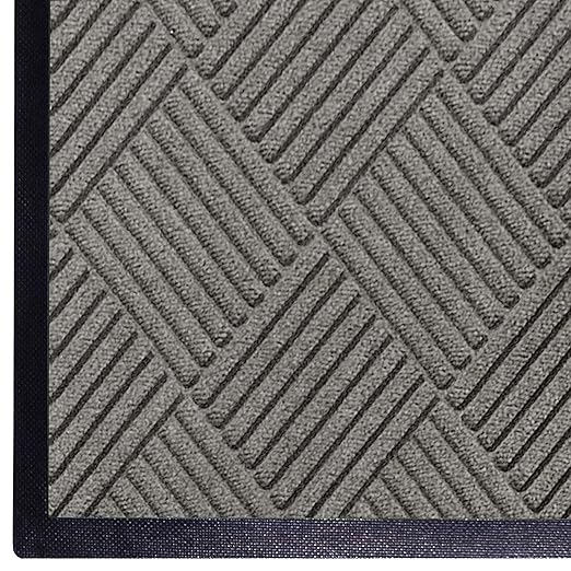 WaterHog Diamond | Commercial-Grade Entrance Mat with Rubber Border – Indoor/Outdoor, Quick Drying, Stain Resistant Door Mat (Medium Grey, 3' x 5')