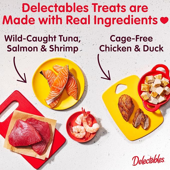 Delectables Squeeze Up Catnip Variety Pack, Creamy Squeezable Puree, Lickable Wet Cat Treats, Grain Free, No Added Fillers, No by-Products, No Added Preservatives, 0.5 Ounces Tube, 20 Tubes Total