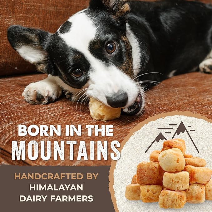 Mighty Paw Yak Cheese Puffs for Dogs - All-Natural Pet Treats for All Sized Breeds - Odorless Limited-Ingredient Chews for Puppies & Power-Chewers - Rich in Protein and Calcium - Easy to Chew (12 oz.)
