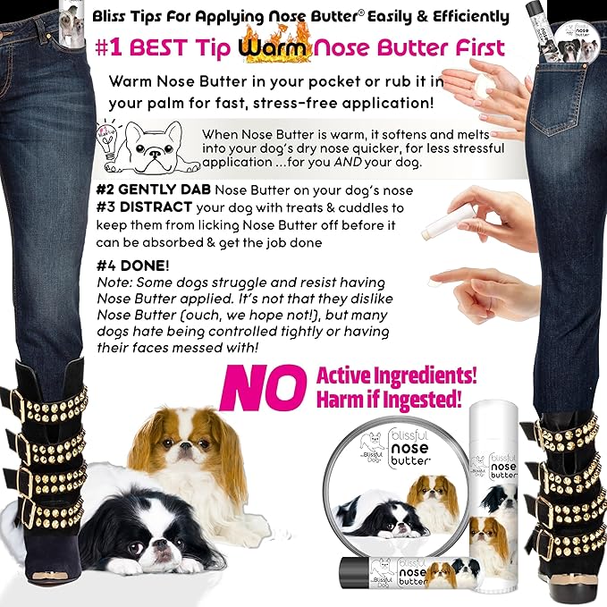 The Blissful Dog Japanese Chin Unscented Nose Butter - Dog Nose Butter, 16 Ounce