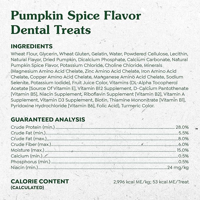 Greenies Petite Dental Dog Treats, Pumpkin Spice Flavor, Limited Edition, 12 oz. Pack (20 Treats)