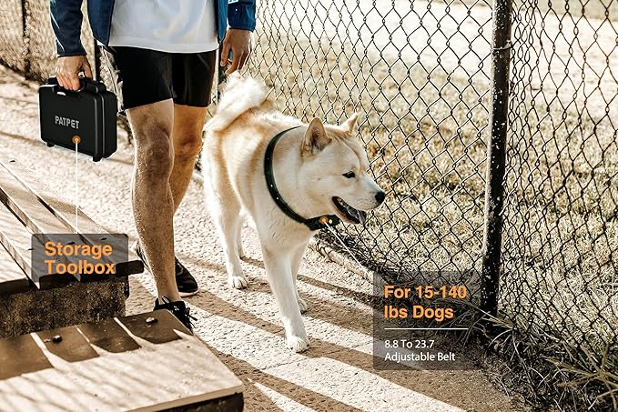 PATPET Dog Training Collar with Remote(3/4 Mile) - Outdoor Hunting E Collar for Dogs Training, Shock Collar for Medium Large Dogs(15-140 lbs)
