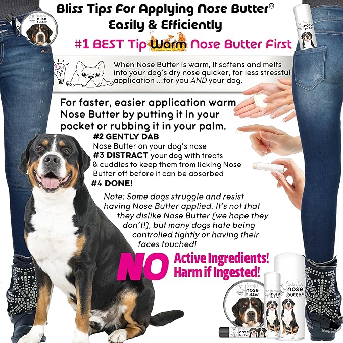 The Blissful Dog Greater Swiss Mountain Dog Unscented Nose Butter - Dog Nose Butter, 2 Ounce