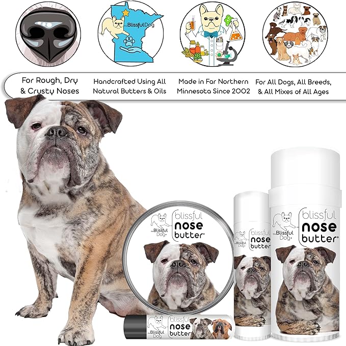 The Blissful Dog Olde English Bulldogge Unscented Nose Butter - Dog Nose Butter, 0.50 Ounce