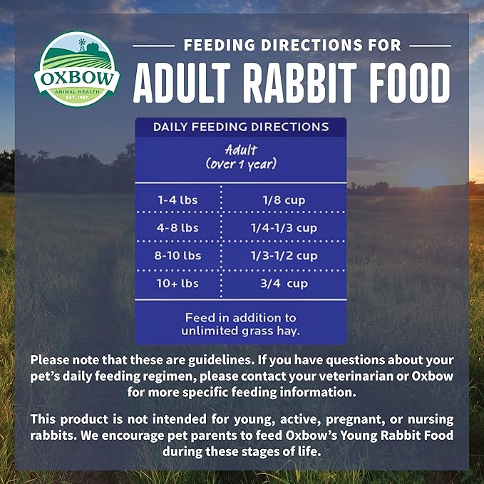 Oxbow Animal Health Organic Bounty Adult Rabbit Food - All Natural Rabbit Pellets - 3 lb.
