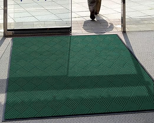 M+A Matting WaterHog Diamond | Commercial-Grade Entrance Mat with Rubber Border – Indoor/Outdoor, Quick Drying, Stain Resistant Door Mat (Evergreen, 3' x 4')