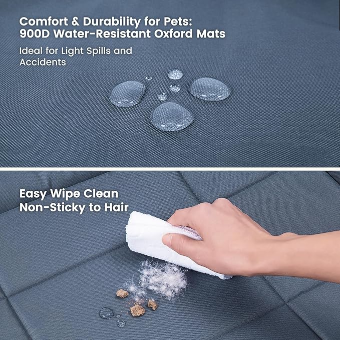 Miguel 900D Oxford Outdoor Waterproof Dog Crate Bed, Water-Resistant Durable Easy Wipe Clean All Weather Pet Mat, Travel Indoor Outdoor Puppy Cat Crate Bed 40inch, Blue