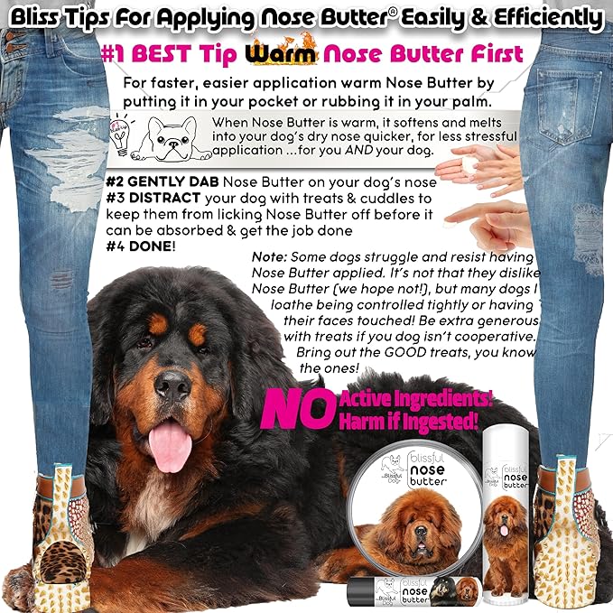 The Blissful Dog Tibetan Mastiff Unscented Nose Butter - Dog Nose Butter, 1 Ounce