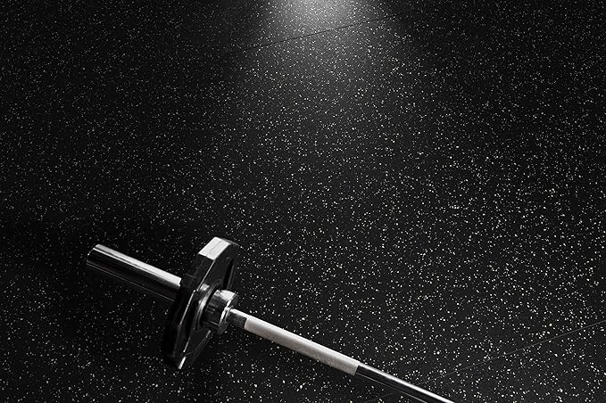 Playsafer Genaflex Rubber Gym Floor Mat, Heavy Duty Commercial Protective Gym Flooring Roll - 8mm Thick (4' X 6', Black)