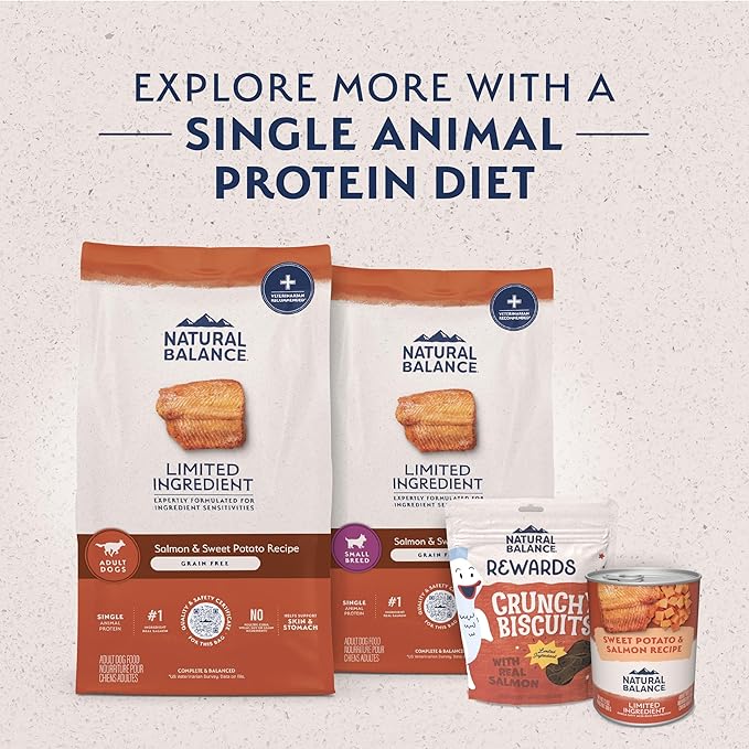 Natural Balance Limited Ingredient Adult Grain-Free Dry Dog Food, Salmon & Sweet Potato Recipe, 12 Pound (Pack of 1)