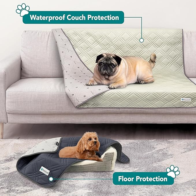 PetAmi Waterproof Cooling Mat for Dog, Premium Pet Cooling Blanket for Bed Crate, Anti Slip Indoor Dog Cool Pad for Sleeping, Q-MAX Large Sofa Couch Cover Mat for Cat, Beige, 40x60