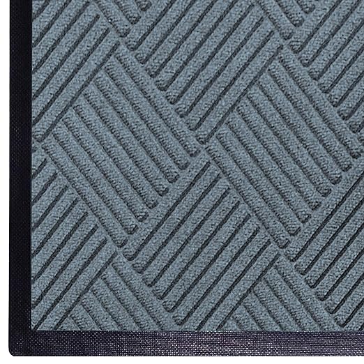 WaterHog Diamond | Commercial-Grade Entrance Mat with Rubber Border – Indoor/Outdoor, Quick Drying, Stain Resistant Door Mat (Bluestone, 6' x 12')