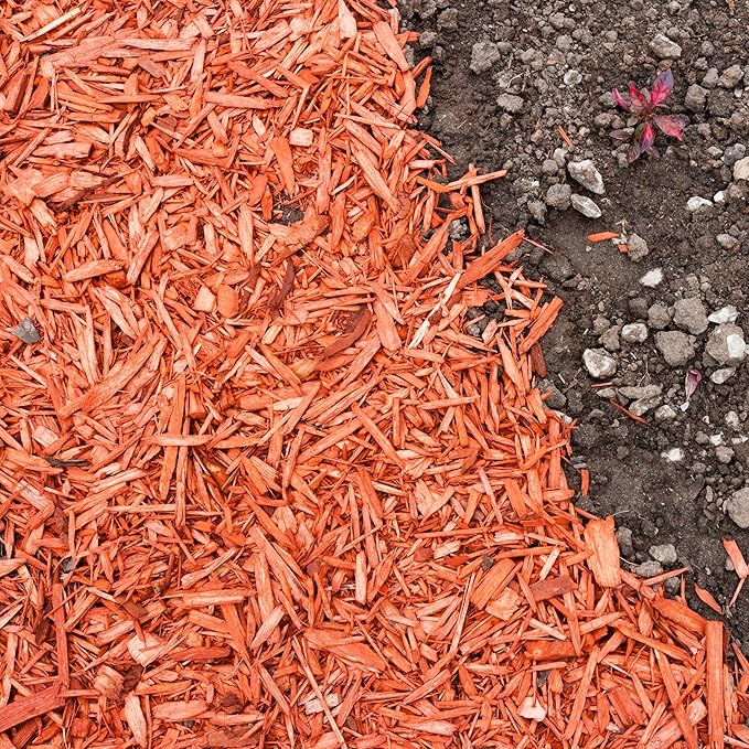 Premium Red Wood Mulch for Indoor, Patio, Potting Media, Gardens, Lawns, and Landscaping (1.0 CF - 37 L - 39 QTS)